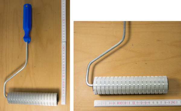 Entlüftungswalze ALU Längs+Quer-Rille 18 cm breit